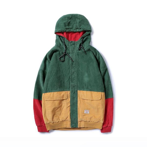 men spring color block patchwork corduroy hooded jackets men hip hop hoodies coats male casual streetwear outerwear, Black;brown
men spring color block patchwork corduroy hooded jackets men hip hop hoodies coats male casual streetwear outerwear, Black;brown