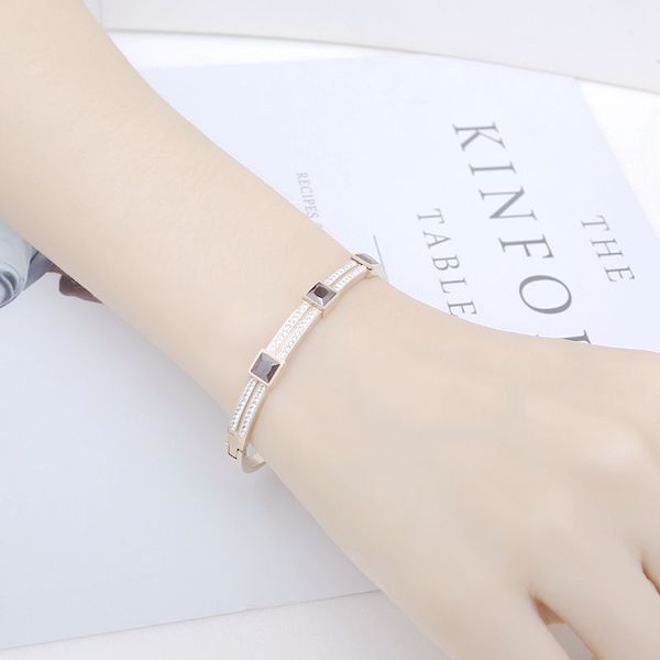 fashion 316 stainless steel rose gold zirconia spring bangle bracelets nickel jewelry for female gift, Black
fashion 316 stainless steel rose gold zirconia spring bangle bracelets nickel jewelry for female gift, Black