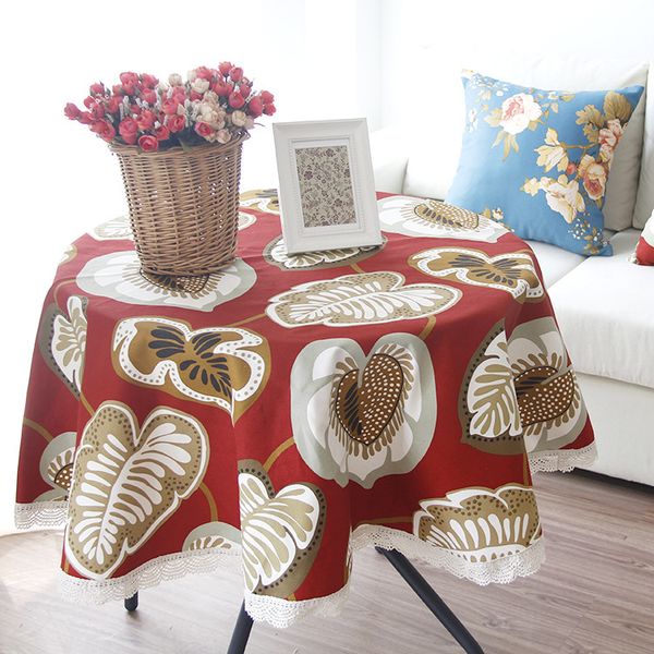 table cloth fabric cotton korean-style printed canvas round tablecloth festive red european-style leaf universal multipurpose
table cloth fabric cotton korean-style printed canvas round tablecloth festive red european-style leaf universal multipurpose