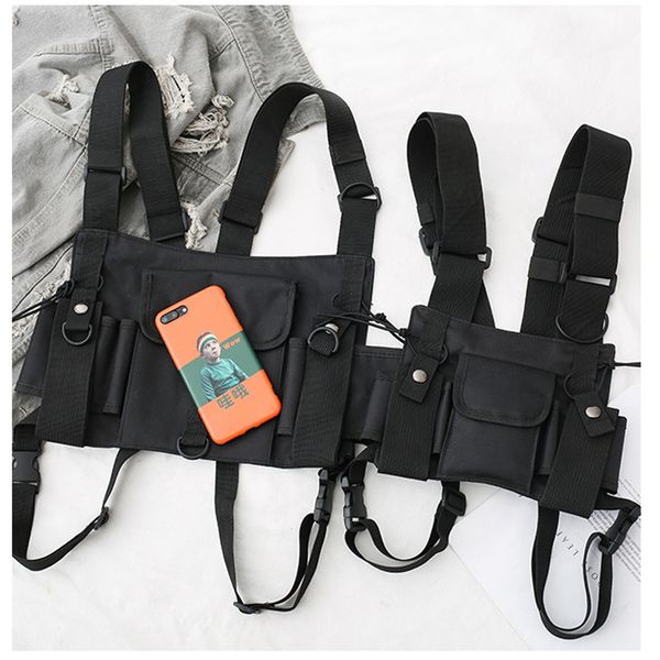 men women tactical shoulder chest rig bag hip hop vest streetwear backpack hip-hop vest waist packs adjustable pockets waistcoat, Camo;black
men women tactical shoulder chest rig bag hip hop vest streetwear backpack hip-hop vest waist packs adjustable pockets waistcoat, Camo;black