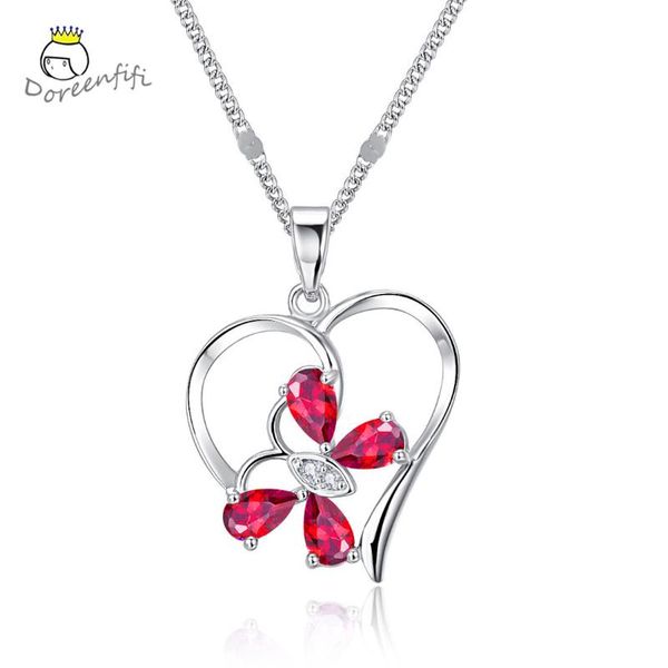 fashion jewelry sweet butterfly heart pendant necklace charming female red purple crystal clavicle chain, Silver
fashion jewelry sweet butterfly heart pendant necklace charming female red purple crystal clavicle chain, Silver