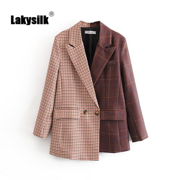 elegant plaid women blazer full sleeve pockets irregular jackets female casual suits coat 2020 new autumn outerwear, White;black
elegant plaid women blazer full sleeve pockets irregular jackets female casual suits coat 2020 new autumn outerwear, White;black