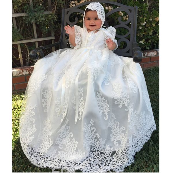 

Ball Gown Lace Little Girls Baby First Communion Dress Flower Girl Dresses Long 2019 Toddler Birthday Christening Kids Gowns Lovely