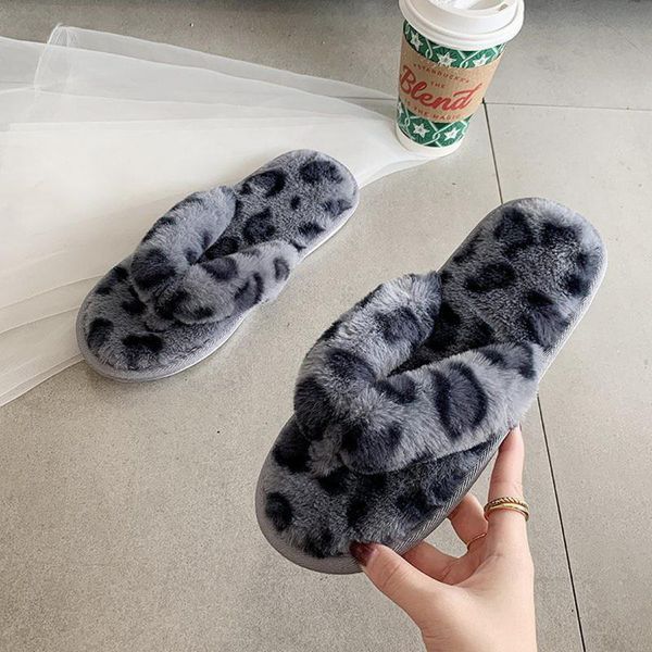 heflashor fur slippers women antiskid home furry flat sandals female cute fluffy house shoes woman 2020 new fashion, Black