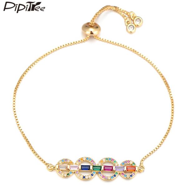 pipitree luxury shiny women ladies circles charm bracelet adjustable chain geometric bracelets cubic zirconia wedding jewelry, Golden;silver
pipitree luxury shiny women ladies circles charm bracelet adjustable chain geometric bracelets cubic zirconia wedding jewelry, Golden;silver
