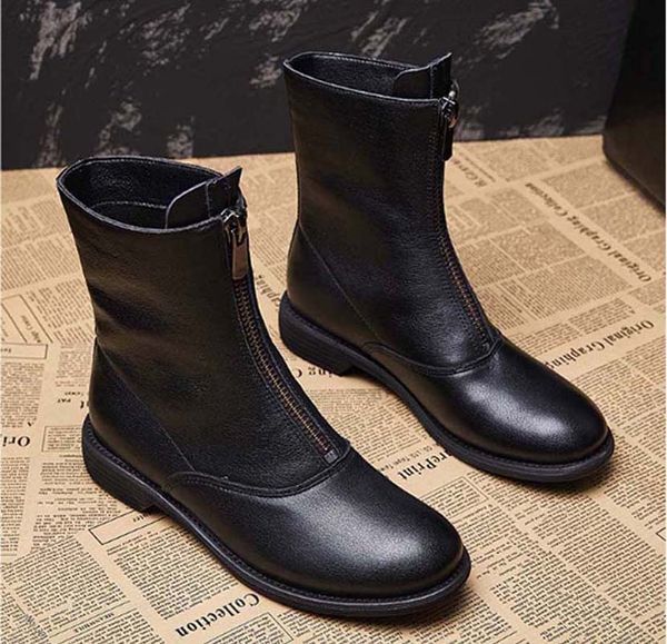 fashion color matching round head women long boots female martin casual wild non-slip leather women's boots cowboy booties sh008 p41, Black
fashion color matching round head women long boots female martin casual wild non-slip leather women's boots cowboy booties sh008 p41, Black