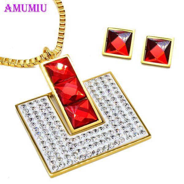 amumiu bridal red rhinestone jewelry sets for women wedding gifts necklace stud crystal earrings js217, Silver
amumiu bridal red rhinestone jewelry sets for women wedding gifts necklace stud crystal earrings js217, Silver