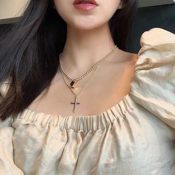 new type jewelry necklaces simple multi-layer cross pendant clavicle chain personality creative necklace for women party gifts, Silver
new type jewelry necklaces simple multi-layer cross pendant clavicle chain personality creative necklace for women party gifts, Silver