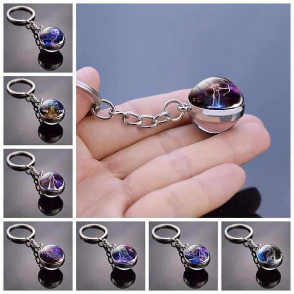 twelve constellation key chain luminous double-sided glass ball key chain pendant manufacturer spot wholesale, Silver
twelve constellation key chain luminous double-sided glass ball key chain pendant manufacturer spot wholesale, Silver