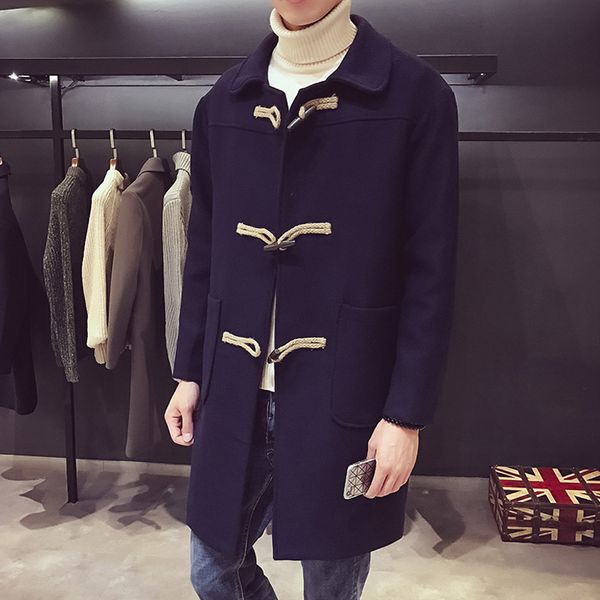 fashion korean style loose long wool blend mens coat turn down collar horn button men jacket solid korean male fashion coat, Black
fashion korean style loose long wool blend mens coat turn down collar horn button men jacket solid korean male fashion coat, Black