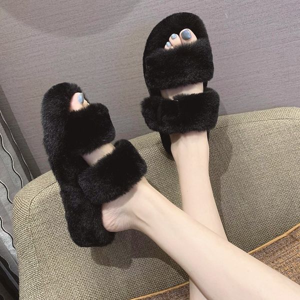 female shoes ladies' slippers flock fur flip flops luxury slides platform low 2020 plush flat designer soft rubber fashion pu, Black
female shoes ladies' slippers flock fur flip flops luxury slides platform low 2020 plush flat designer soft rubber fashion pu, Black
