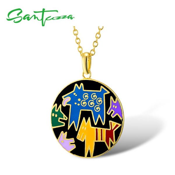 santuzza brass necklace for woman colorful enamel dog pendant necklace handmade enamel party fashion jewelry, Silver
santuzza brass necklace for woman colorful enamel dog pendant necklace handmade enamel party fashion jewelry, Silver
