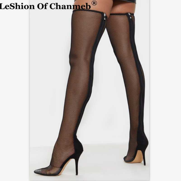 stiletto heels runway shoes women pointed toe network gladiator boots woman ladies thigh high boots party mesh shoes size43, Black
stiletto heels runway shoes women pointed toe network gladiator boots woman ladies thigh high boots party mesh shoes size43, Black