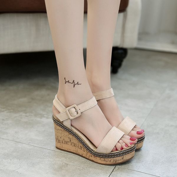 new 9.5 cm 2020 slope suede super high heel sandals solid color open toe platform waterproof fish mouth shoes, Black
new 9.5 cm 2020 slope suede super high heel sandals solid color open toe platform waterproof fish mouth shoes, Black