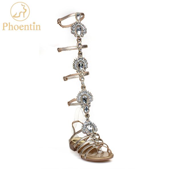 phoentin gold knee high gladiator sandals 2020 crystal summer boots low heels narrow band buckle women shoes rome style ft432, Black
phoentin gold knee high gladiator sandals 2020 crystal summer boots low heels narrow band buckle women shoes rome style ft432, Black