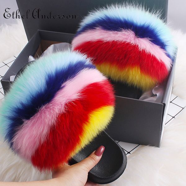 ethel anderson women real fur slippers shoes flip flops flat furry raccoon fur slides cute outdoor colorful sandals shoes, Black
ethel anderson women real fur slippers shoes flip flops flat furry raccoon fur slides cute outdoor colorful sandals shoes, Black