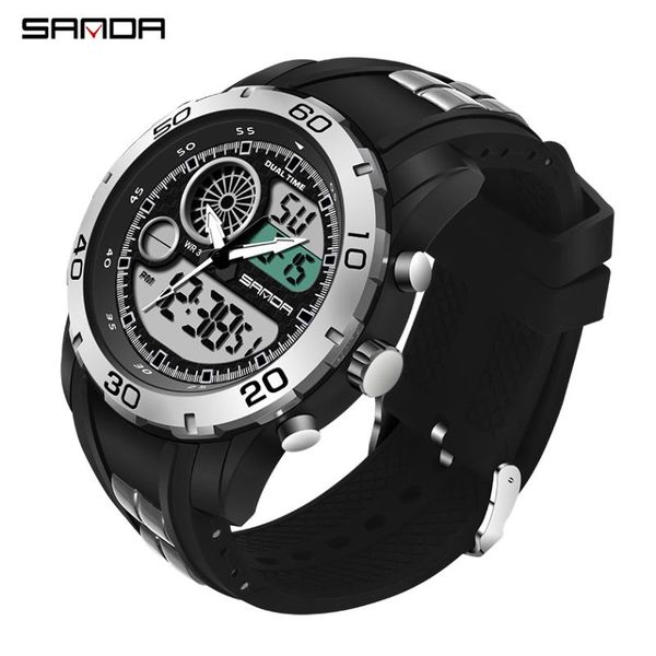 sanda men's watches waterproof sport wristwatch multifunction quartz male watch relogio masculino, Slivery;brown
sanda men's watches waterproof sport wristwatch multifunction quartz male watch relogio masculino, Slivery;brown