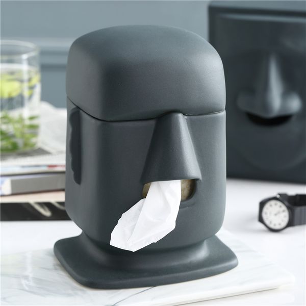 tissue boxes & napkins creative moai stone tray paper box ceramic personality table decoration
tissue boxes & napkins creative moai stone tray paper box ceramic personality table decoration