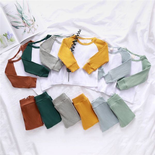 1-4y spring children girls pajamas set autumn toddler kids boys girls long sleeve patchwork t-shirts+pants cotton knitted sets, Blue;red
1-4y spring children girls pajamas set autumn toddler kids boys girls long sleeve patchwork t-shirts+pants cotton knitted sets, Blue;red