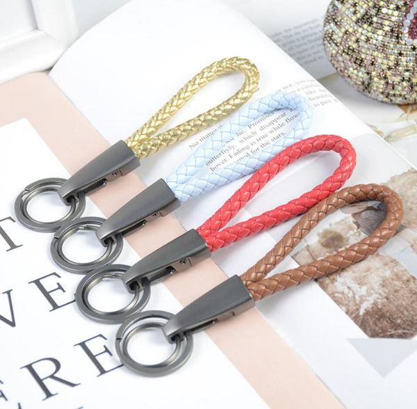 8pcs/package fashion car keychain hand-knitted rope pointed double-loop key rings hanging car key holder accessories, Silver 
8pcs/package fashion car keychain hand-knitted rope pointed double-loop key rings hanging car key holder accessories, Silver