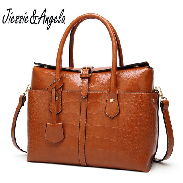 jiessie&angela fashion crocodile pattern handbag single shoulder bag large capacity women leather tote bags vintage women bag
jiessie&angela fashion crocodile pattern handbag single shoulder bag large capacity women leather tote bags vintage women bag