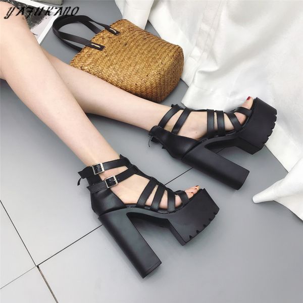 14cm super high heels brand design cross belt roman shoes square heel platform t stage show women sandals plus size 33-41, Black
14cm super high heels brand design cross belt roman shoes square heel platform t stage show women sandals plus size 33-41, Black