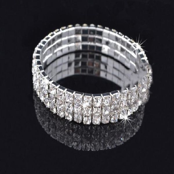 three crystal rhinestone bracelet row 5pcs bridal wedding fashion bracelet jewelry chain otsweet myqqq, Black
three crystal rhinestone bracelet row 5pcs bridal wedding fashion bracelet jewelry chain otsweet myqqq, Black