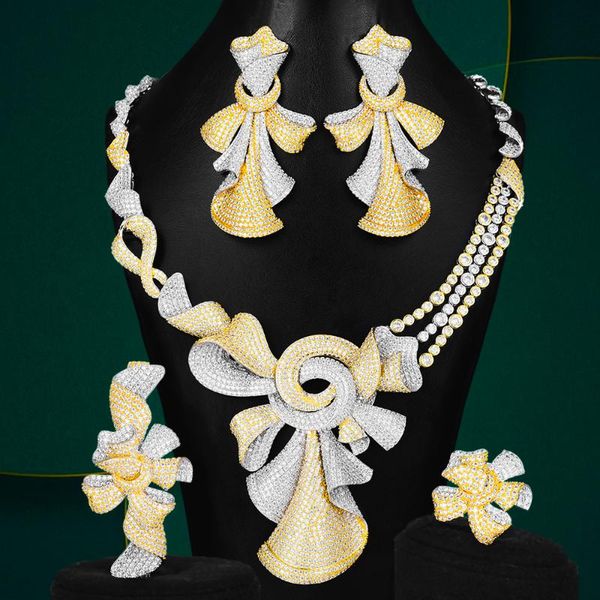 godki big fashion 4pcs luxury cross bowknot african jewelry sets for women wedding party zircon dubai bridal jewelry 2020, Silver
godki big fashion 4pcs luxury cross bowknot african jewelry sets for women wedding party zircon dubai bridal jewelry 2020, Silver