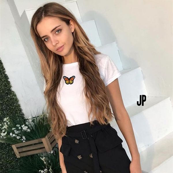 women's t-shirt 2021 summer women t shirt embroidery butterfly white short sleeve tight tee
women's t-shirt 2021 summer women t shirt embroidery butterfly white short sleeve tight tee
