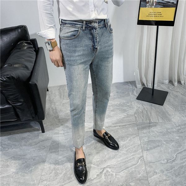 men's jeans 2021 spring and autumn youth personality distressed skinny stretch fashion casual gradient pants cropped, Blue
men's jeans 2021 spring and autumn youth personality distressed skinny stretch fashion casual gradient pants cropped, Blue