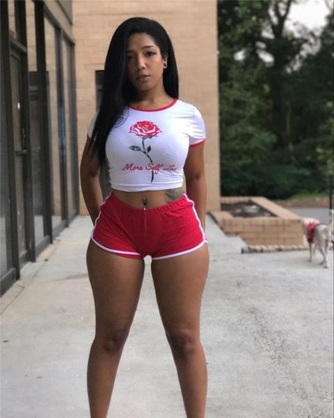 white red summer casual 2pcs suits female tracksuits women home flower suits rose printed, Gray
white red summer casual 2pcs suits female tracksuits women home flower suits rose printed, Gray