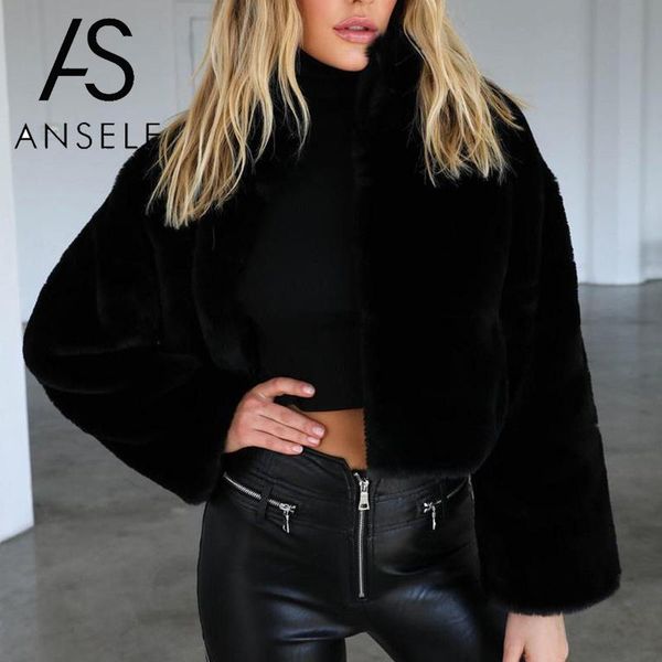women's fur & faux anself coat women winter teddy solid color fluffy stand collar long sleeve thick short streetwear jacket 2021, Black
women's fur & faux anself coat women winter teddy solid color fluffy stand collar long sleeve thick short streetwear jacket 2021, Black