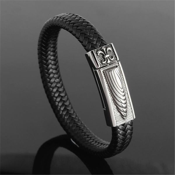 fashion male jewelry black weave leather bracelet stainless steel magnetic men's punk bangle
fashion male jewelry black weave leather bracelet stainless steel magnetic men's punk bangle