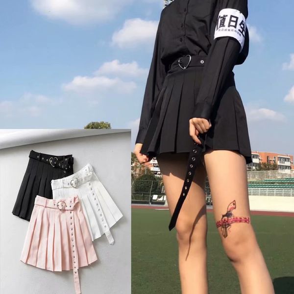 punk girls harajuku gothic women skirt black white sweet pleated skirt high waist short skirts with belt cosplay mini
punk girls harajuku gothic women skirt black white sweet pleated skirt high waist short skirts with belt cosplay mini