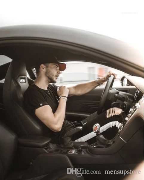 pencil biker jeans hiphop street pantalones mens represen jeans black white striped knee holes ripped, Blue 
pencil biker jeans hiphop street pantalones mens represen jeans black white striped knee holes ripped, Blue