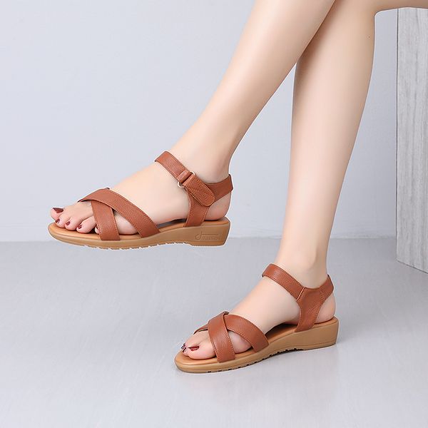 2020 fashion party shoes genuine leather women sandals wedges heel ankle strap ladies shoes casual summer, Black
2020 fashion party shoes genuine leather women sandals wedges heel ankle strap ladies shoes casual summer, Black