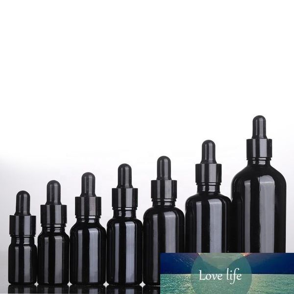 New Design 10ml 15ml 20ml 30ml 50ml 100ml Black Glass Dropper Bottles E Liquid Glass Bottles For Essential Oil Perfume