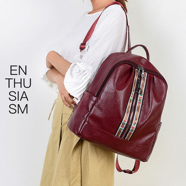 women's bag 2020 new leather backpack american style cross-border pu shoulder bag popular arcuate shoulder strap 
women's bag 2020 new leather backpack american style cross-border pu shoulder bag popular arcuate shoulder strap