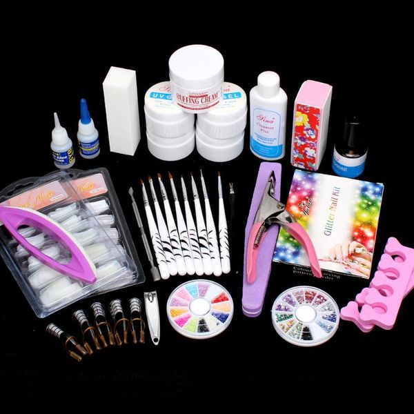 false nails 24 in1 nail art uv gel tips coat glue decorations full diy tools set #63set us drop, Red;gold
false nails 24 in1 nail art uv gel tips coat glue decorations full diy tools set #63set us drop, Red;gold
