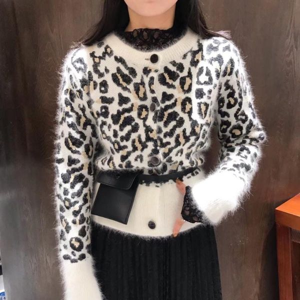 women's sweaters vintage knitwear cardigan casual women autumn winter classic leopard thick mink knitted sweater outerwear ta5210, White;black
women's sweaters vintage knitwear cardigan casual women autumn winter classic leopard thick mink knitted sweater outerwear ta5210, White;black