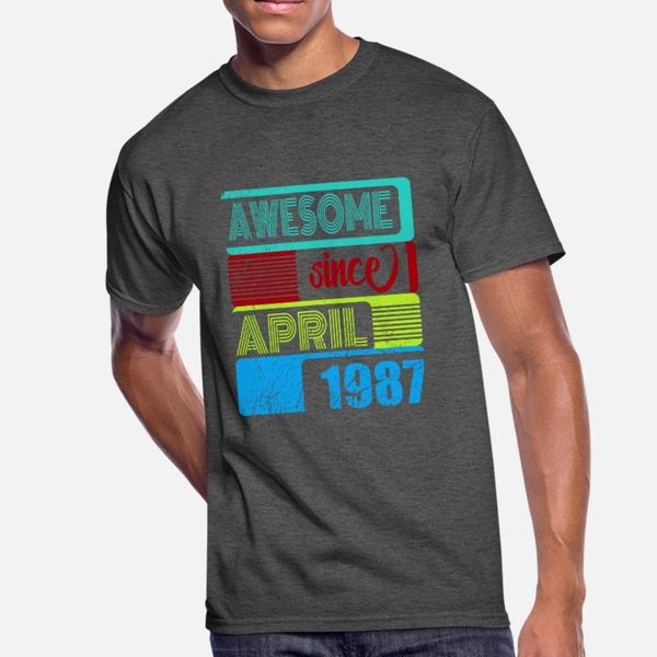 33th birthday awesome since april 1987 t shirt men design short sleeve crew neck vintage graphic humor summer style standard shirt
33th birthday awesome since april 1987 t shirt men design short sleeve crew neck vintage graphic humor summer style standard shirt
