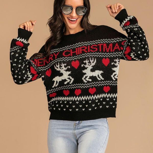 women pullovers sweater knitted christmas elk print o-neck long sleeve autumn winter sweater streetwear women sweaters 2020, White;black
women pullovers sweater knitted christmas elk print o-neck long sleeve autumn winter sweater streetwear women sweaters 2020, White;black