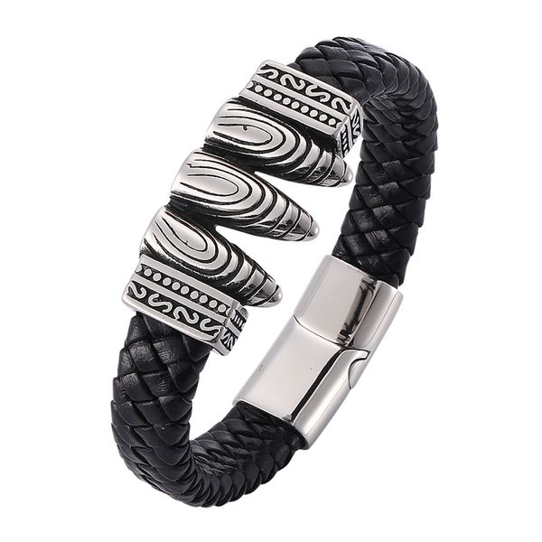 bracelet punk men stainless steel magnetic buckle black leather bracelet fashion charms men wrist band gifts bb816, Golden;silver
bracelet punk men stainless steel magnetic buckle black leather bracelet fashion charms men wrist band gifts bb816, Golden;silver