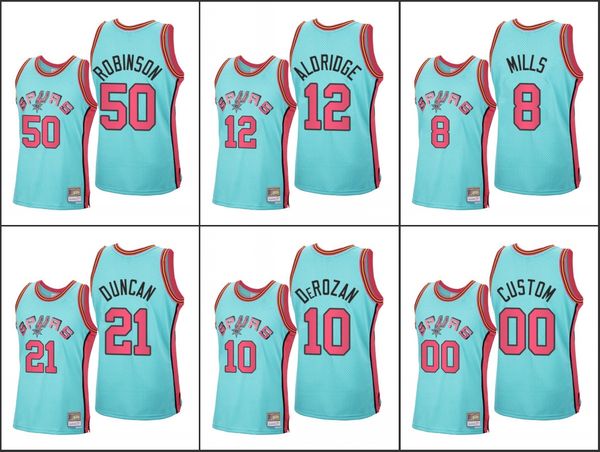 san antonio spurs david robinson demar derozan tim duncan patty mills nba 2020 reload hardwood classics custom blue jersey, Black
san antonio spurs david robinson demar derozan tim duncan patty mills nba 2020 reload hardwood classics custom blue jersey, Black
