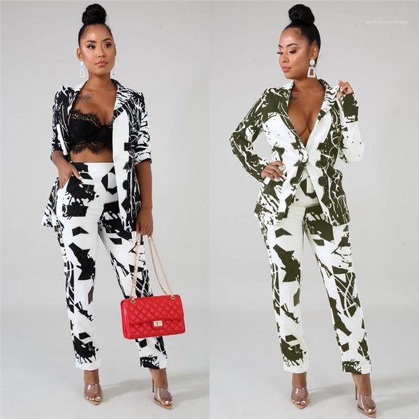 piece pants fashoin designer floral printed laple neck suit two piece sets casual two piece sets autumn women two, White
piece pants fashoin designer floral printed laple neck suit two piece sets casual two piece sets autumn women two, White