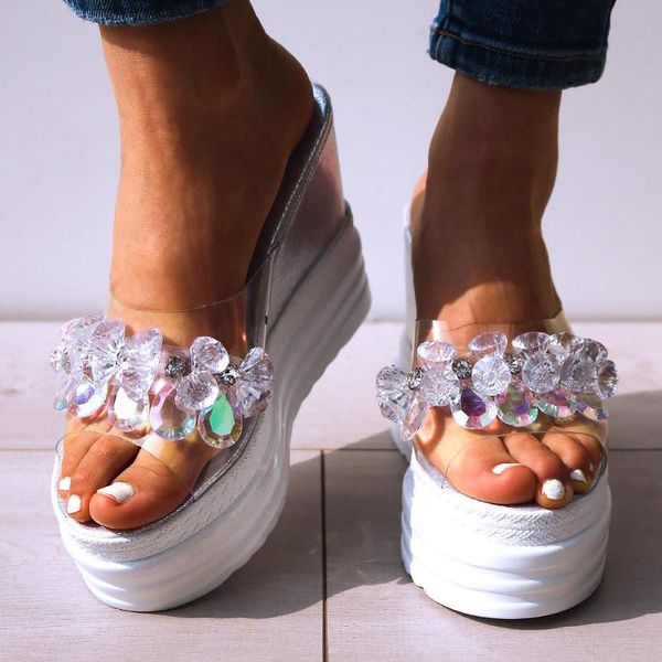 lapolaka ins pvc crystals high heels leisure summer sandal shoes women platform wedges mules slippers, Black
lapolaka ins pvc crystals high heels leisure summer sandal shoes women platform wedges mules slippers, Black