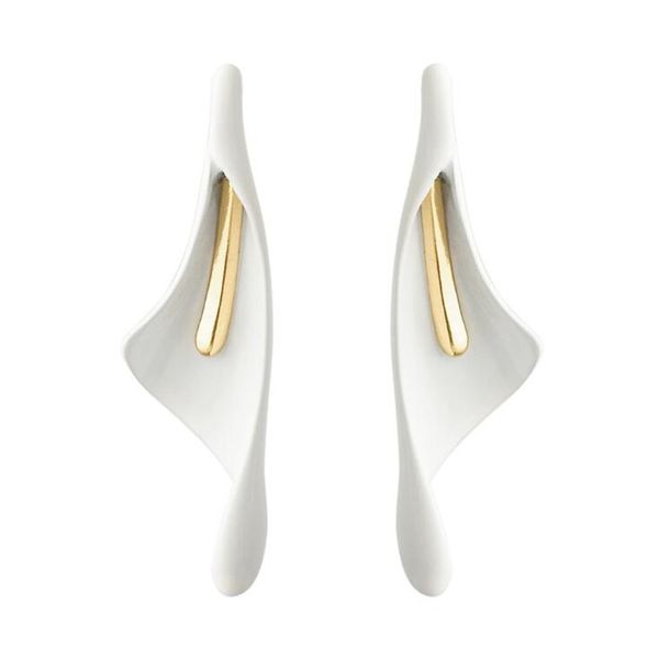 creative geometry irregular stud earrings calla lily enamel earrings for women elegant lady party jewelry, Golden;silver
creative geometry irregular stud earrings calla lily enamel earrings for women elegant lady party jewelry, Golden;silver