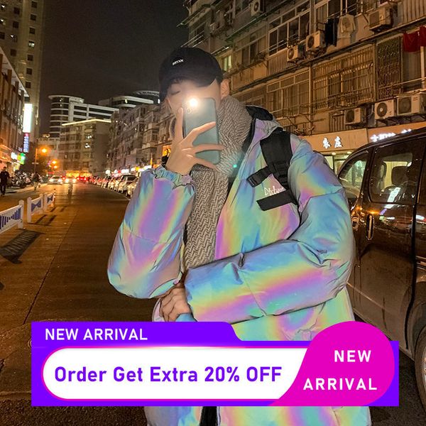 men's fashion reflective parkas streetwear men casual loose windbreaker coats 2020 autumn new men's winter jackets, Black
men's fashion reflective parkas streetwear men casual loose windbreaker coats 2020 autumn new men's winter jackets, Black