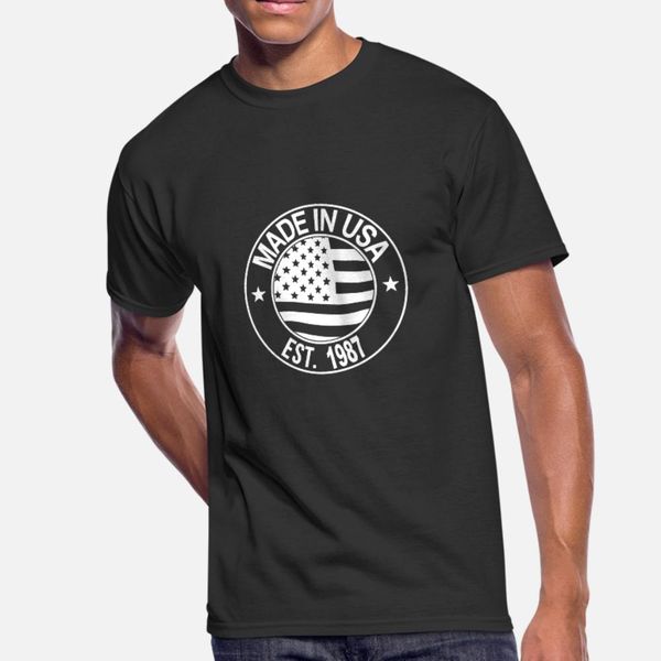 made in usa 1987 t shirt men printing 100% cotton round collar fitness comical spring natural shirt, White;black
made in usa 1987 t shirt men printing 100% cotton round collar fitness comical spring natural shirt, White;black