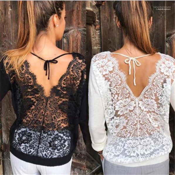 solid color tshirts female clothing casual apparel womens desinger backless tshits long sleeve lace panelled womens, White
solid color tshirts female clothing casual apparel womens desinger backless tshits long sleeve lace panelled womens, White